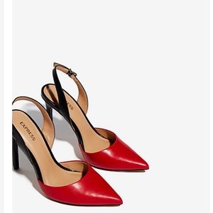 Express Red Slingback Pump Heels Size 9